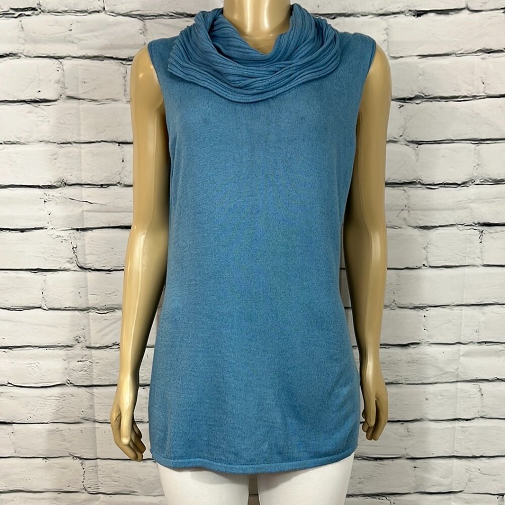 NWT Parkhurst Top Womens Cowl Neck Tight Knit Hydrangea Relax Fit